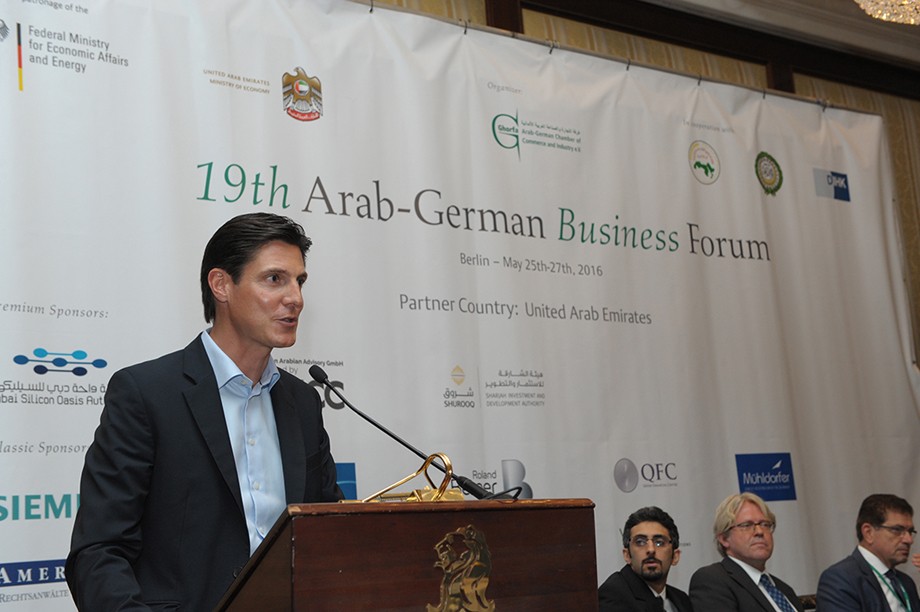 Marcus Höfl (Camp Beckenbauer) beim 19. Ghorfa Wirtschaftsforum 2016